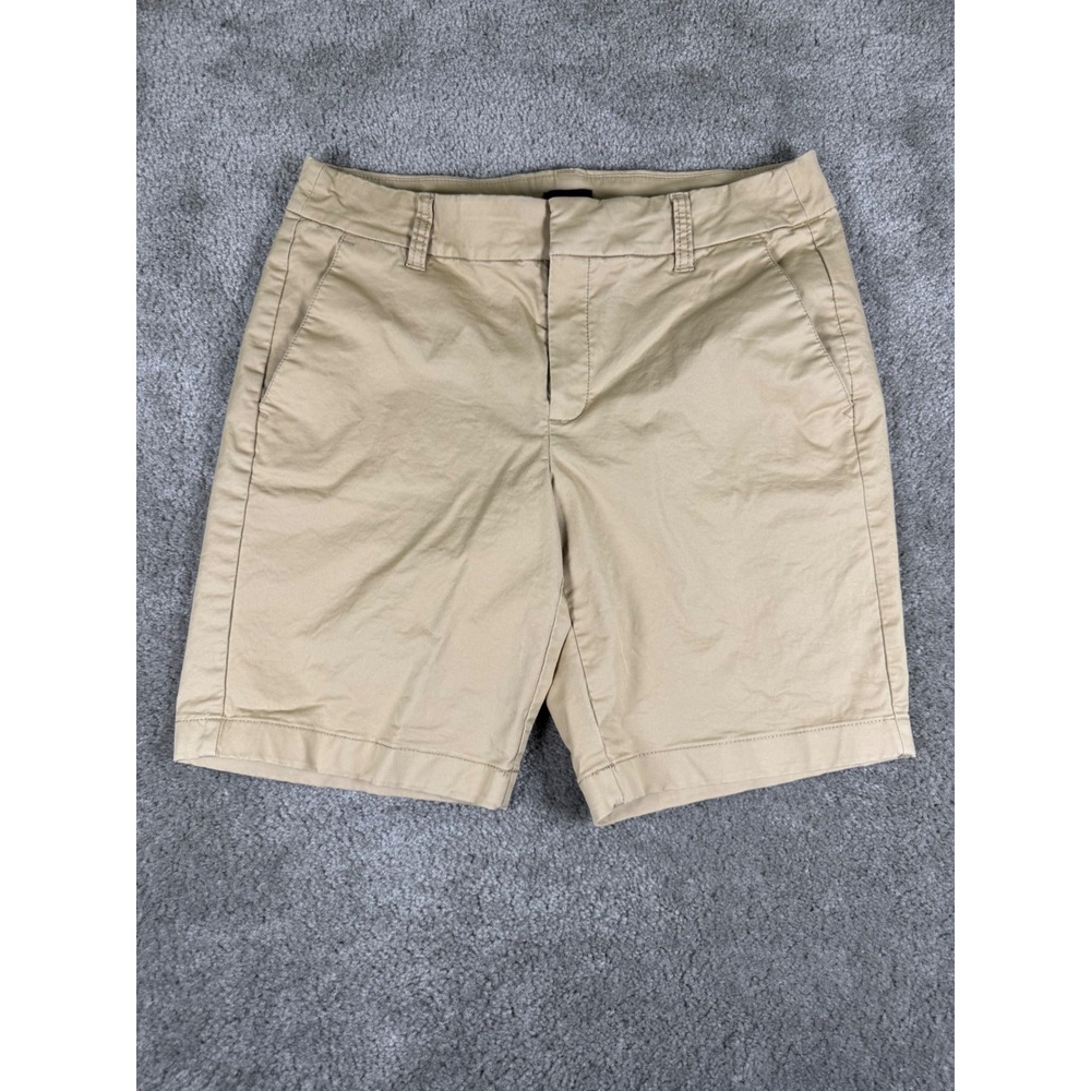J.Crew Re-Imagined Chino Shorts Womens 6 Khaki Tan Stretch Cotton 7 Inseam